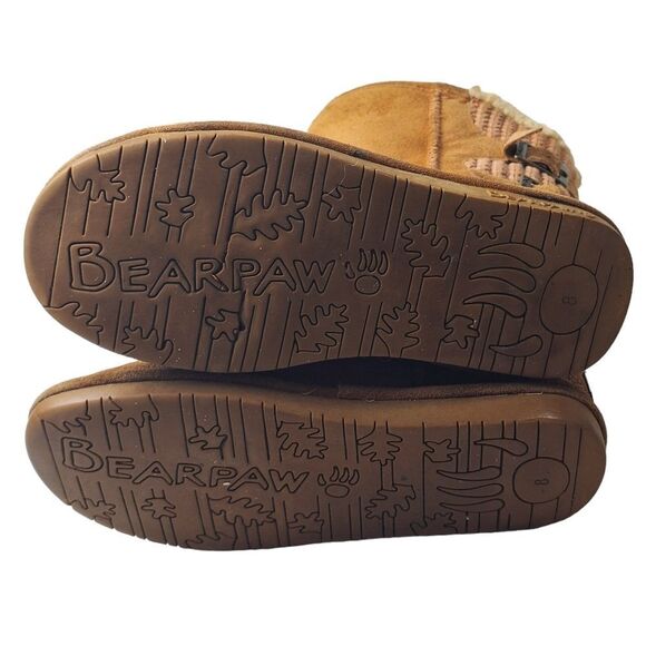 Bearpaw Boshie Hickory Slip On Suede Sheepskin Knit Back Winter Boot Womens Sz 8 - Picture 13 of 13